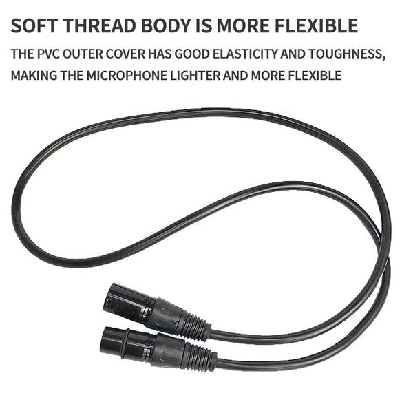 ខ្សែ XLR 3-PIN 3*18AWG បុរសទៅស្ត្រីមីក្រូហ្វូនឆាកភ្លើង DMX សម្រាប់ឧបករណ៍លាយសំឡេងឧបករណ៍បំពងសម្លេងឧបករណ៍ពង្រីកសំឡេង