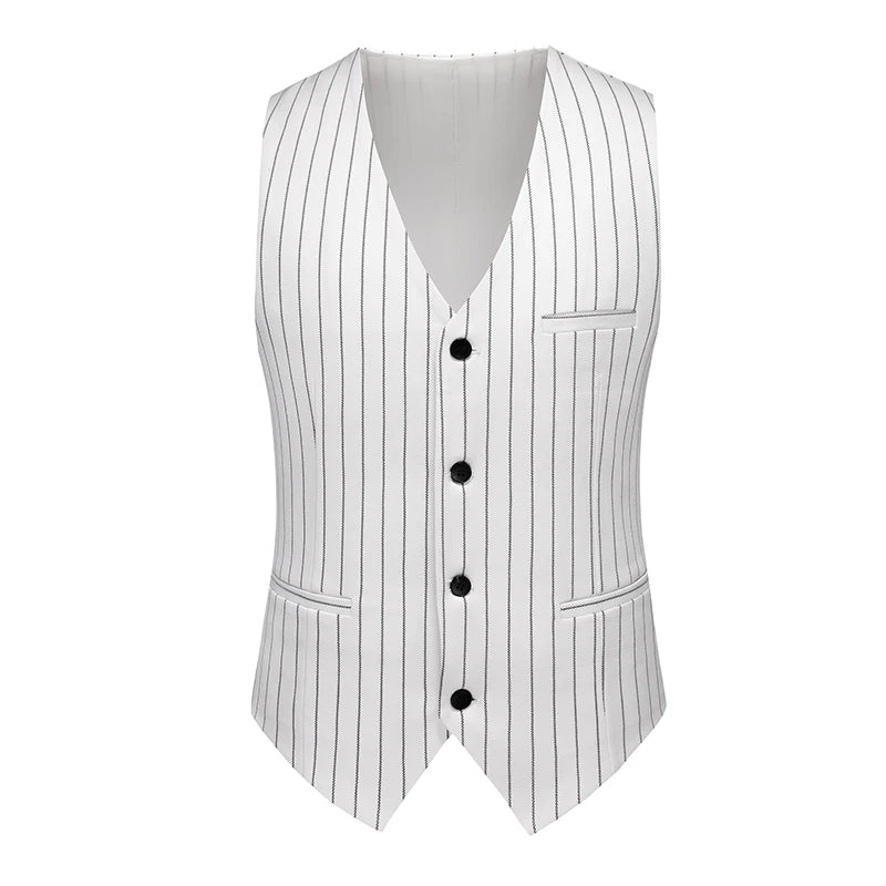2026 New Men's Business Casual Sleeveless Vest Coat, Black and White Plaid Vests - Asian Size Slim-Fit Waistcoat. New 2026