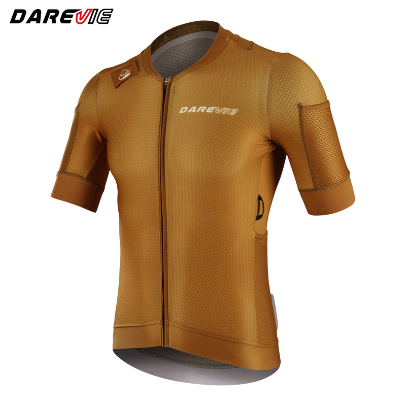 អាវយឺតជិះកង់ DAREVIE ធ្វើពីក្រួស មានហោប៉ៅ ៨ សម្រាប់ជិះយូរ កម្រិតខ្ពស់ សម្រាប់បុរស ស្លៀកពេលជិះកង់ ម៉ាក Maillot មិនរអិល ធន់នឹងសំណើម ងាយស្រួលពាក់