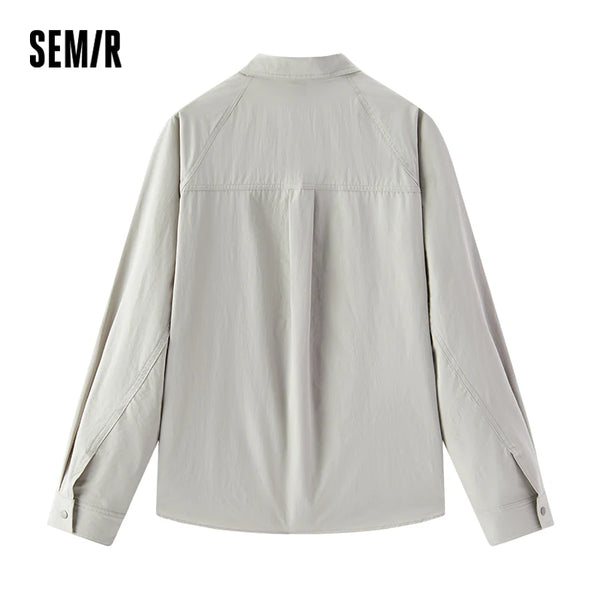 អាវក្រៅបុរស Semir ការពារកាំរស្មីយូវី UPF50 ទម្ងន់ស្រាល សំណាញ់ប៉ាក់ស្តើង រចនាបថធម្មតាសម្រាប់ក្រៅផ្ទះ អាវក្រៅរដូវស្លឹកឈើជ្រុះ ឆ្នាំ២០២៦