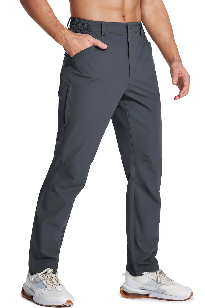 TACVASEN Mens Tactical Waterproof Work Fishing Straight Pants Lightweight Quick Dry Hiking Trousers Stretchy With Side Pockets