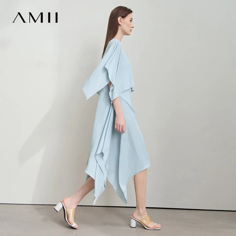 រ៉ូប AMII សម្រាប់នារីតិចណូលីស ឆ្នាំ២០២៦ រចនាបថវិស្សមកាលរដូវក្តៅ ប្រណីត ស្រទាប់ស្តើង ស្លីម រលុង ឆើតឆាយ រ៉ូបប្រវែងមធ្យម 12552063