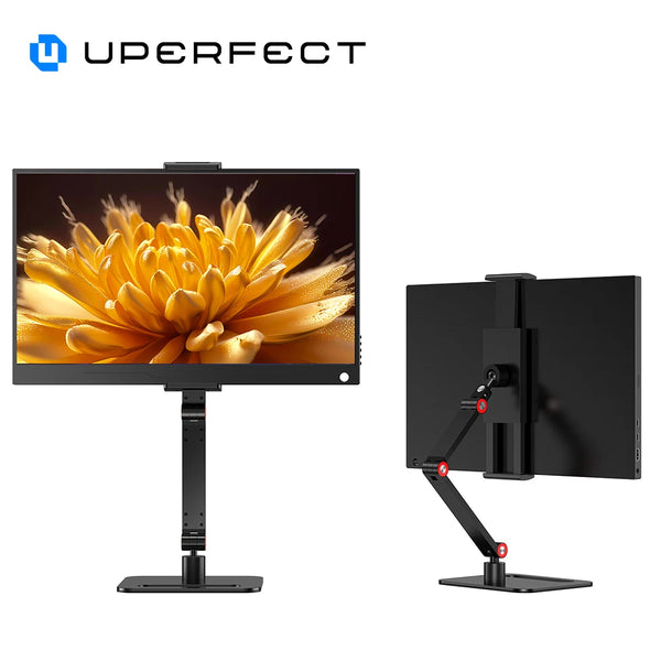 ឈុតស្ព្រីងដែក UPERFECT Ustand D9 អាចបត់បែនបានសម្រាប់តង្កៀបម៉ូនីទ័រចល័តទំហំ 13.3-17.3 អ៊ីញ ដែលអាចលៃតម្រូវបាន 360° អេក្រង់បញ្ឈរខាងក្រៅ