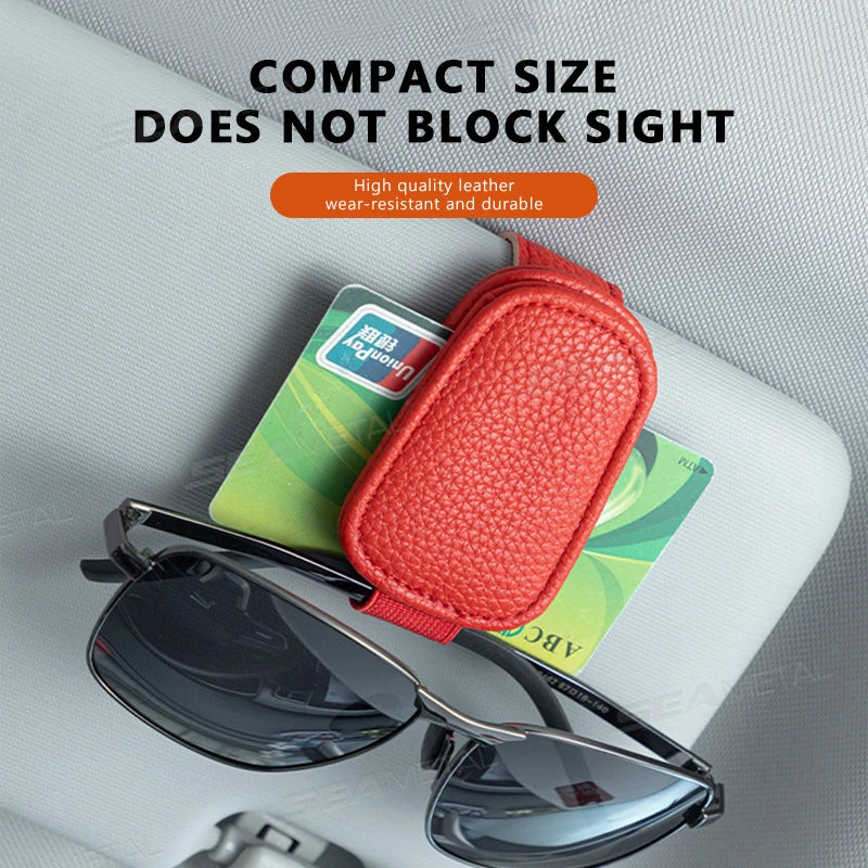 SEAMETAL Leatherette Car Glasses Clip Multifunction Sun Visor Eyeglasses Clip Magnetic Sunglasses Holder for Car Accessories