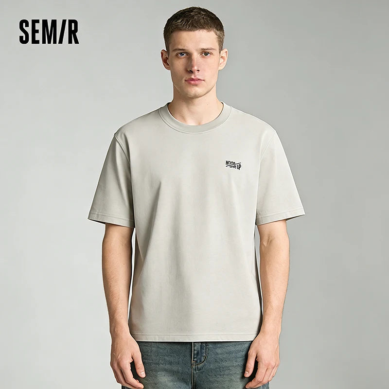 Semir Men Tshirt 2026 Summer New Cool Feeling Letter Print Moisture Wicking Knitted Versatile Casual Daily Tops