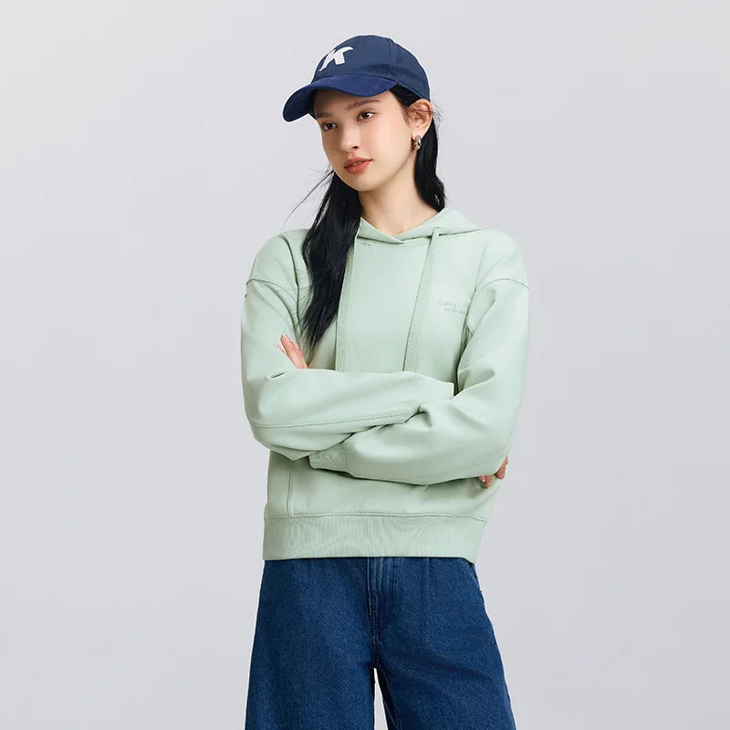 Semir Embroidered Hoodies Soft Texture Women Spring Casual Sweatshirt Fashion Comfort Loose Style Gentle Trend Cozy New 2026
