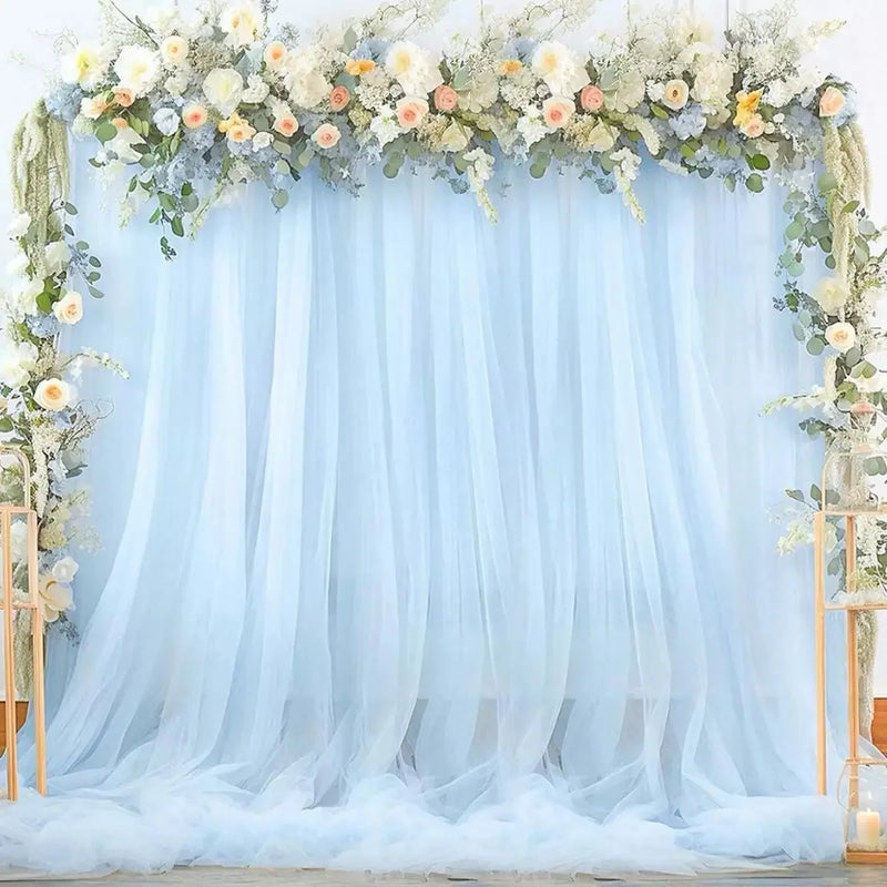 160x300cm Chiffon Backdrop Curtain for Wedding Party Decor Slight Glimmer Sheer Baby Shower Photography Backgrounds