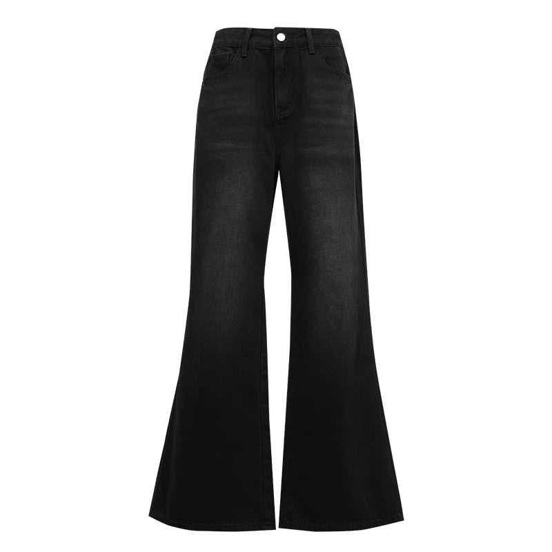 Amii Vintage Flared Jeans High Waist Slimming Denim Pants for Women 100% Cotton Autumn 2026  Loose Fit Casual Trousers 12643041