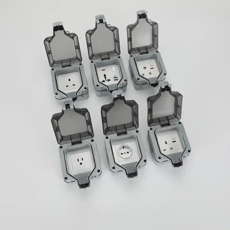 American 110v IP66 Waterproof Dual Socket with Switch, Universal Us Plug Outdoor Waterproof Charging Industrial Single Socket