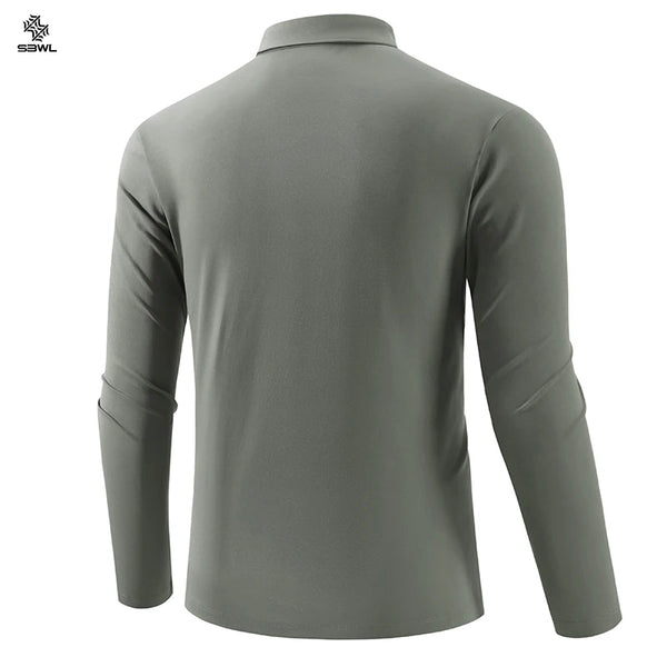 SBWL Autumn and Winter Fashion Outdoor Sports Long Sleeve Stand Collar T-Shirt Running Fitness Breathable Base Shirt Tops