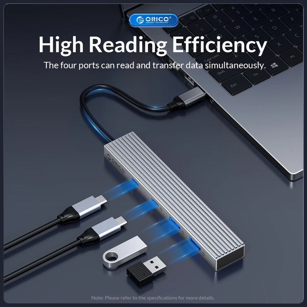 ORICO Type C USB 3.2 10GBPS Hub 4 Ports Compatible With PD100W SD TF Splitter OTG Adapter Suitable For PC Computer Accessories