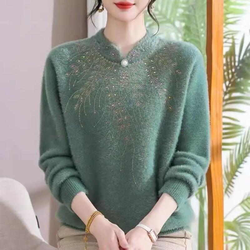 Basic Long Sleeve Sweater Women Oversized Short Knitted Cashmere Pullover Female Casual Thick Warm Soft Tops Mother Clothing