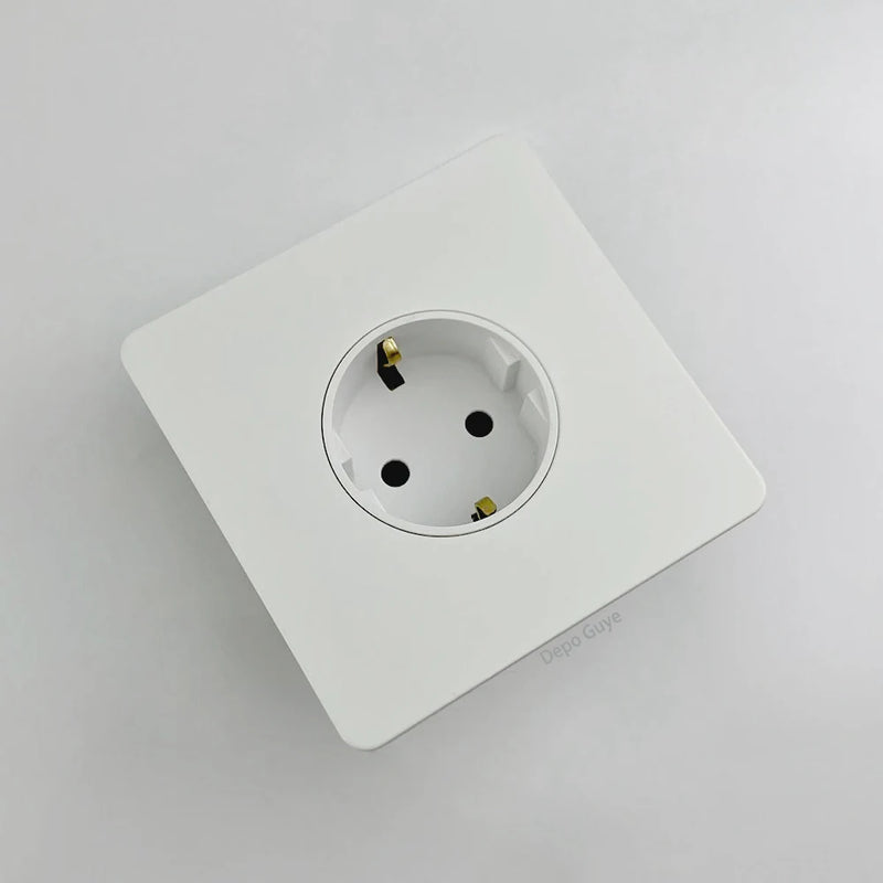 Retro EU French Standard Metal Double USB Wall Power Socket,Brushed Stainless Steel Antique Outlet with Type-c Usb Charing Port