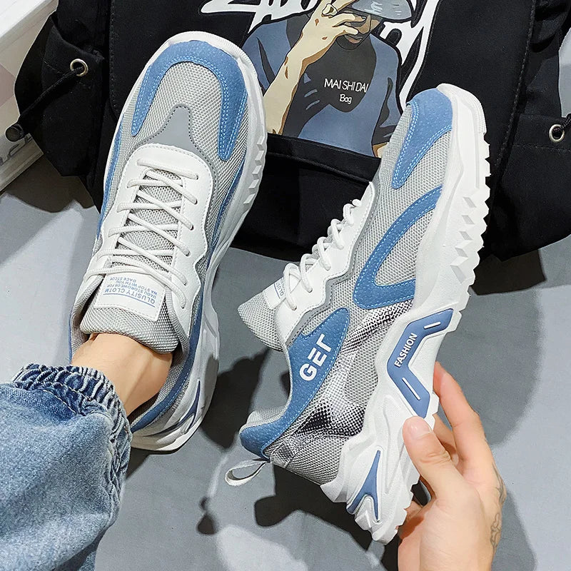 Men's Korean trend casual sports shoes four season soft sole non-slip comfortable outdoor running shoes fashion student sneakers