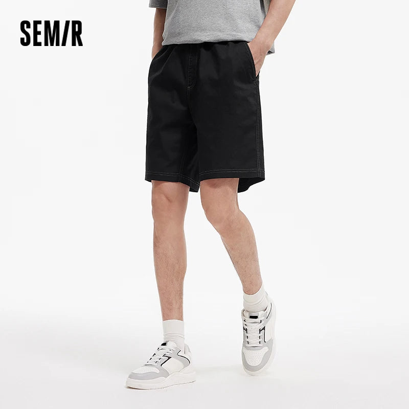 Semir Mens Shorts 2026 Drawstring Brushed Loose Straight Casual Style Soft Daily Wear