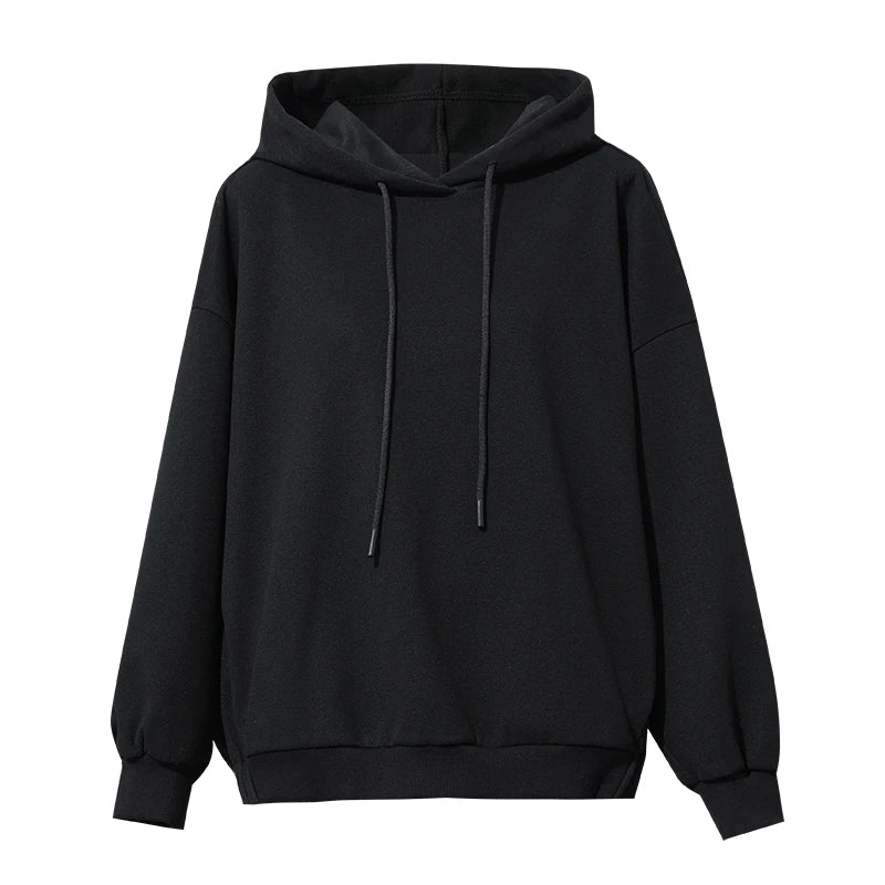 Amii Hooded Pullover Sweatshirt Drawstring Drop Shoulder Loose Fit Slimming Casual 2026 Winter Women's Clothes 12624037