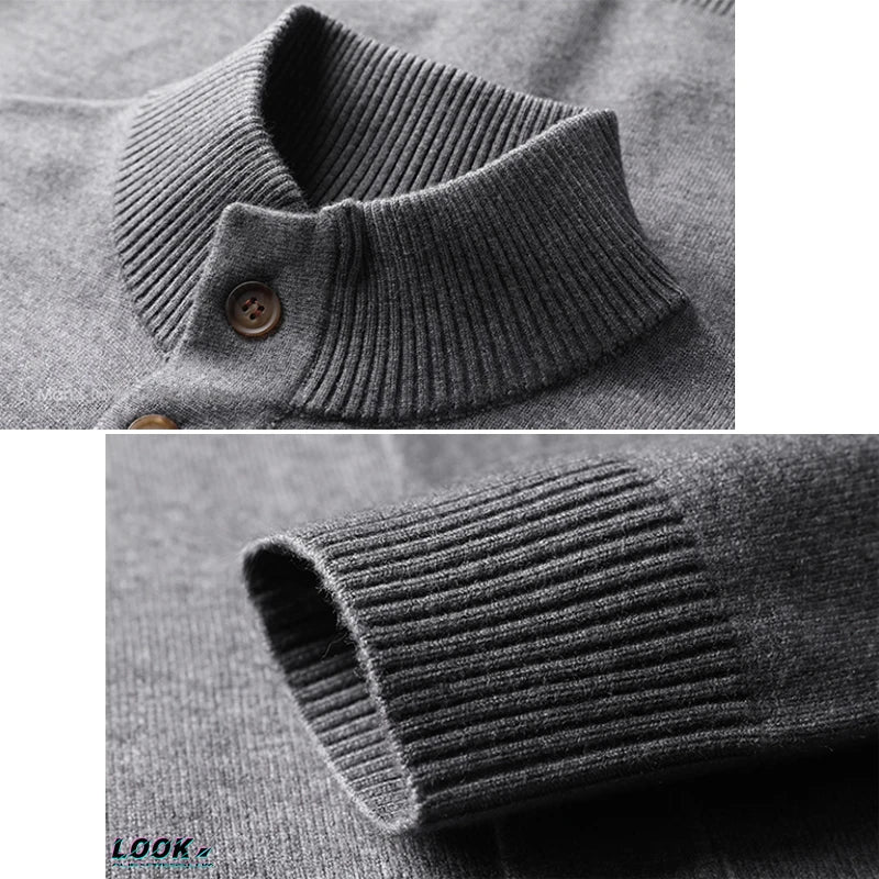 Casual Men's Cardigan Sweater: Model - Styled Look for Seasonal Elegance