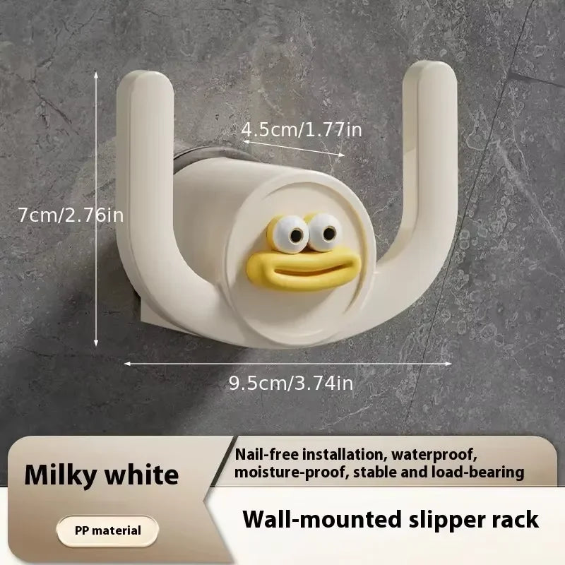 2PCS Cartoon Slippers Hook Bathroom Slipper Rack Shower Storage Organizer Shoe Holder Drainage Stand for Bathrooms and Bedrooms