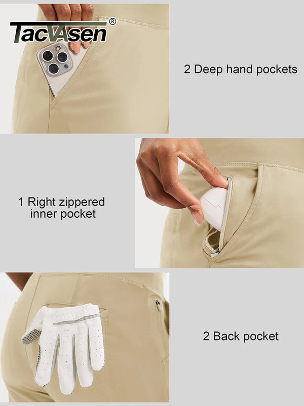 TACVASEN Golf Pants Womens UPF 50+ Lightweight Stretch High Waisted Pants Quick Dry Casual Work Trousers Travel Athletic Pants