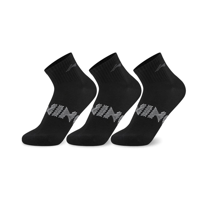 ស្រោមជើង Li-Ning Unisex ៣គូ រចនាបថកីឡា 57% កប្បាស 23.8% អាគ្រីលីក 17.1% ប៉ូលីអាមីត 2.1% អេឡាស្ទីន ស្រោមជើង LiNing ប្រវែង 22-28សង់ទីម៉ែត្រ AWTW007