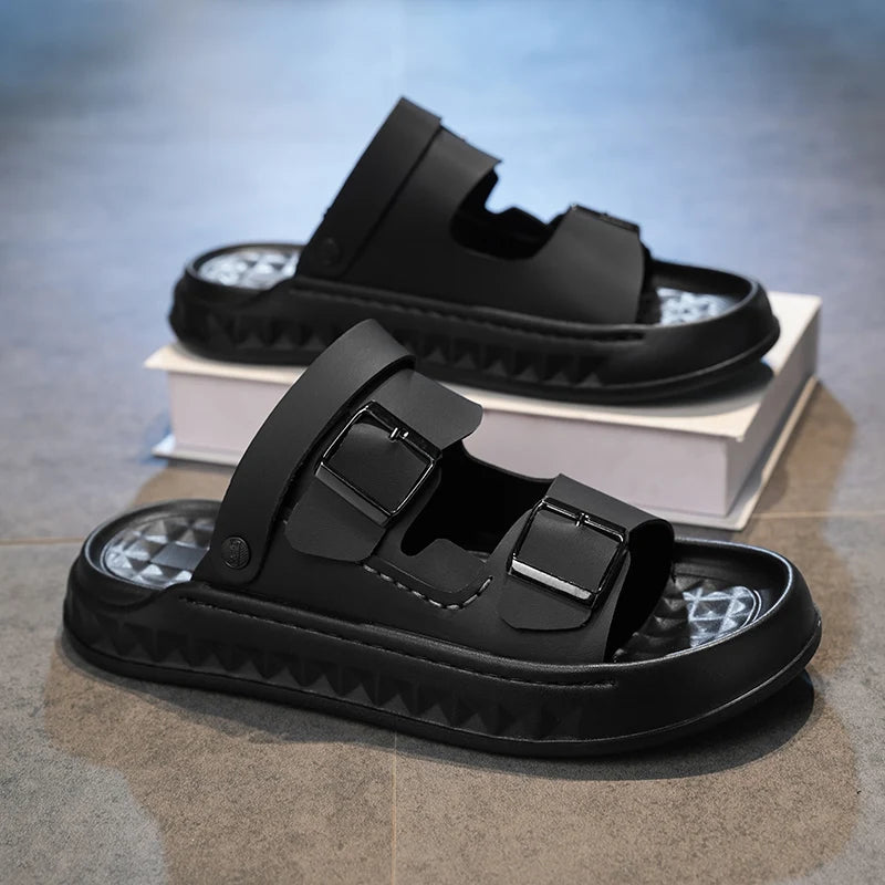 Men's fashion casual sandals summer new lightweight breathable outdoor beach shoes youth driving soft-sole dual-purpose slippers