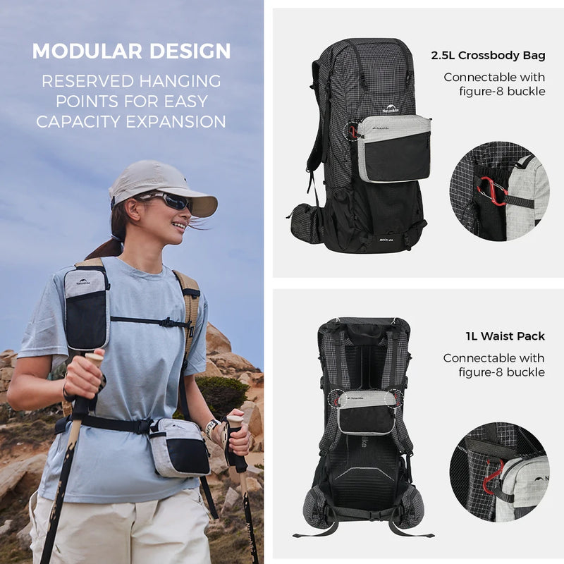 Naturehike Rock Accessory Pack 2L/2.5L Shoulder Bag Waist Bag Belt Bag Water Bottle Pouch Phone Pouch Waterproof Storage Bag
