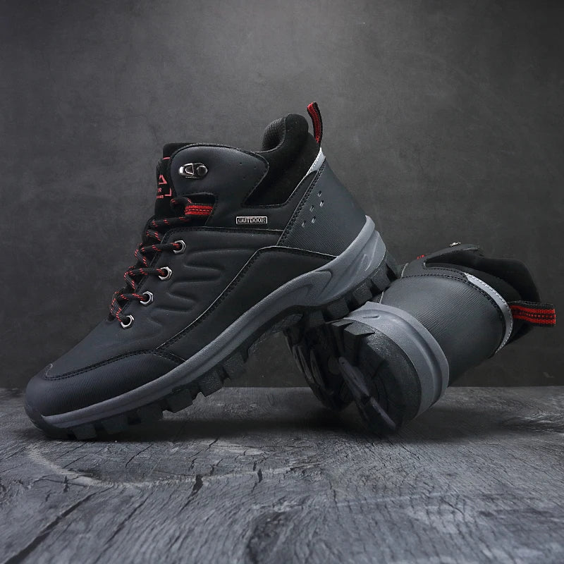 Men's Outdoor Hiking Shoes Four Seasons Non-Slip Walking Sneakers Fashion Youth Joker Breathable High-Top Sports Running Shoes