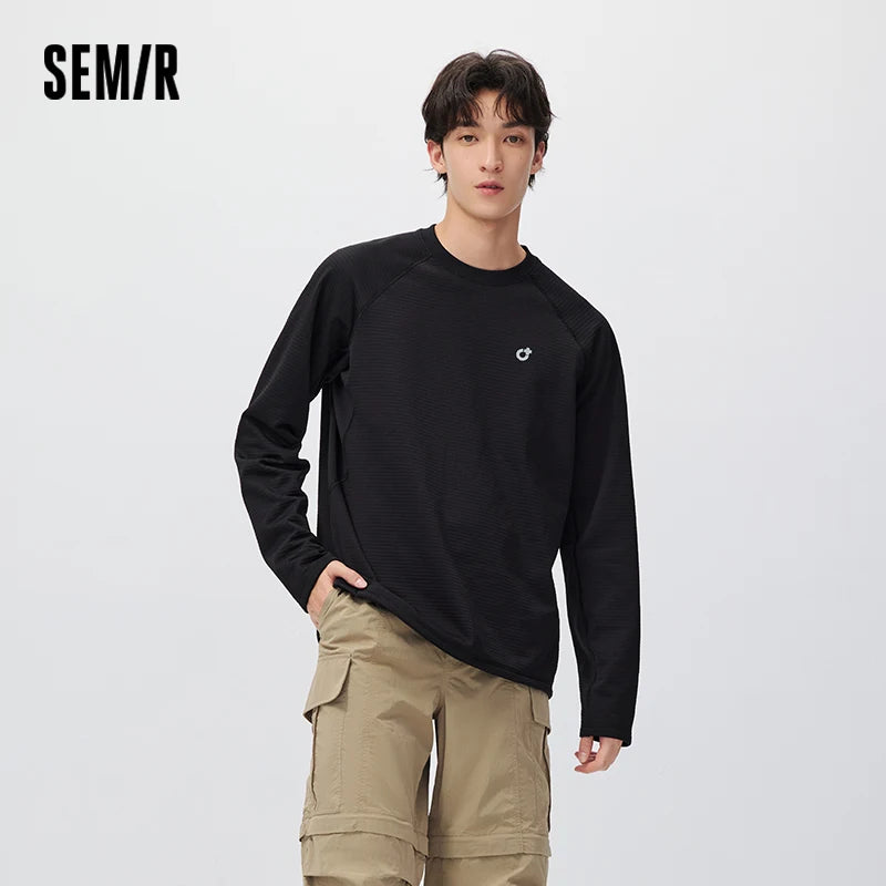 Semir Men Knit Tshirt Moisture Wicking Quick Dry Breathable Reflective Detail Graphic Print Raglan Sleeve 2026 New