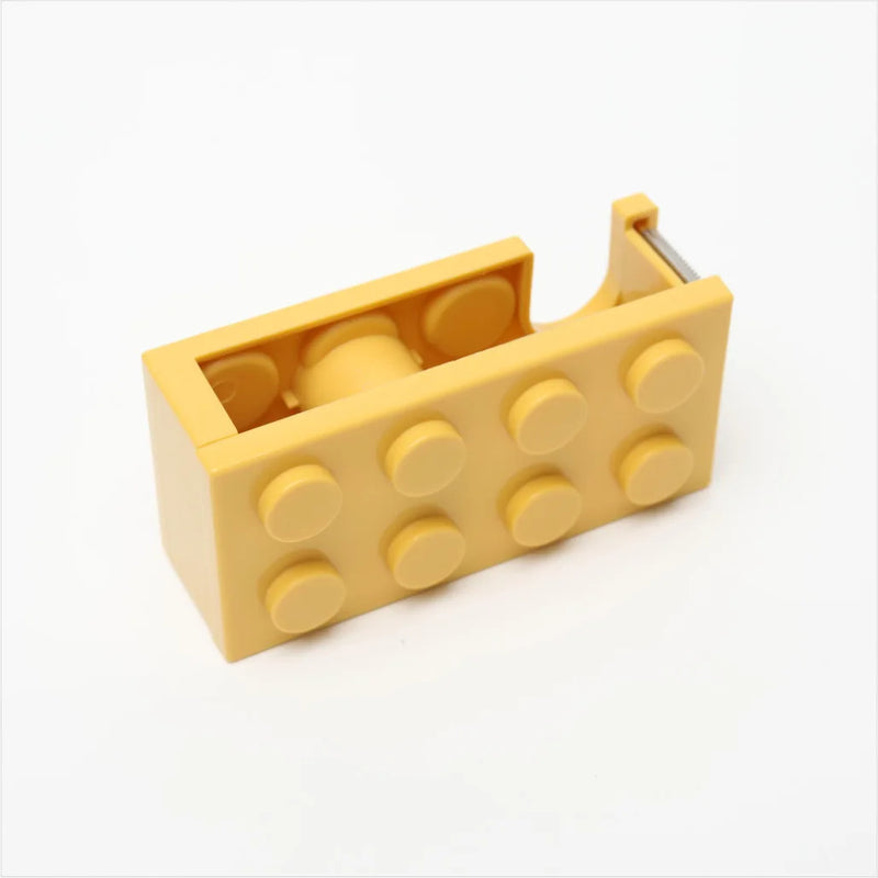 1pc Building Block Tape Holder, Cultural And Creative Tape Holder, Transparent Tape Cutter, Office Tape Box, Tape storage box