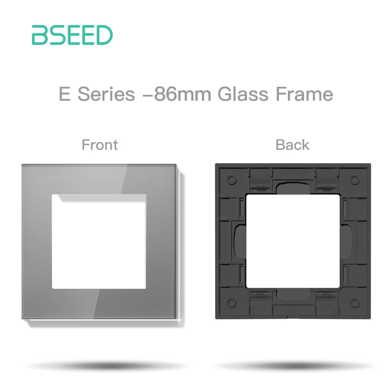 BSEED E Series Crystal Panel Wall Socket Frame Glass Panel 86/157/228/299mm White Black Gold Gray