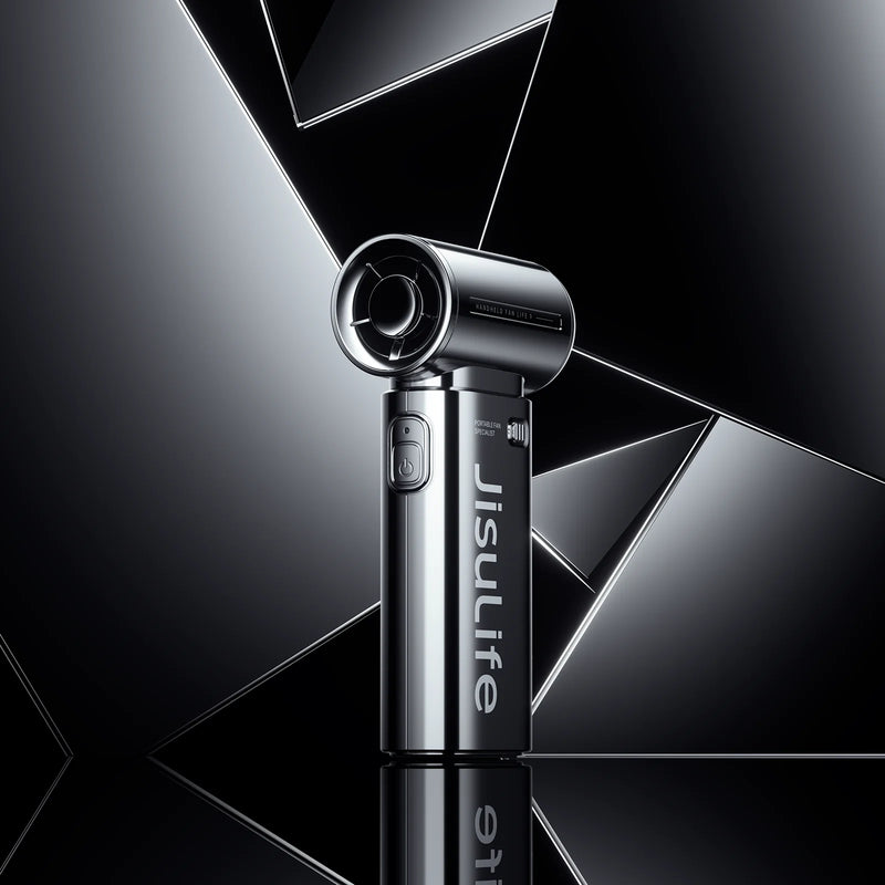 JISULIFE Portable Handheld Turbo Fan Life 9 Electroplate Plus Fashionable 5000mAh High-performance Strong wind Fashion Item