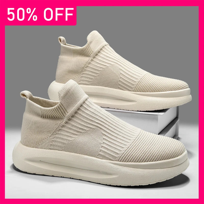 Men Sports Shoes Summer New Comfortable Mesh Breathable Walking Tennis Shoes Soft Sole Rebound Fashionable Walking Shoes for Men