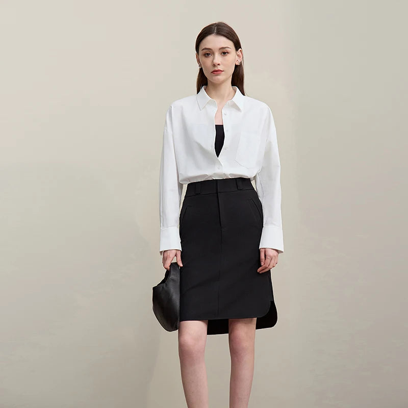 សំពត់ Amii Mid Skirt រដូវក្តៅឆ្នាំ ២០២៦ ថ្មី ស្ទីលសម្លៀកបំពាក់ធ្វើការធម្មតា សំពត់រាងអក្សរ A របស់ស្ត្រី រឹងមាំ ងាយស្រួលប្រើ ចំហៀង សម្លៀកបំពាក់ស្ត្រី 12642098