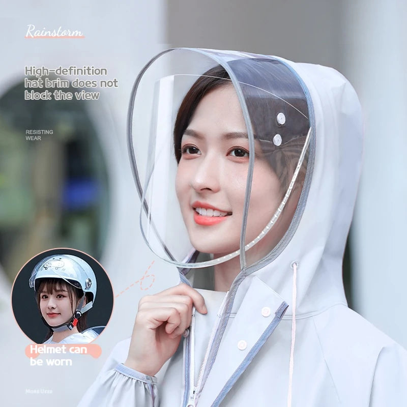 អាវភ្លៀង EVA ពេញខ្លួនសម្រាប់ស្ត្រី ដែលមិនអាចចោលបាន សម្រាប់យានយន្តអគ្គិសនី និងស្កូតឺ អាវភ្លៀងសម្រាប់មនុស្សពេញវ័យ