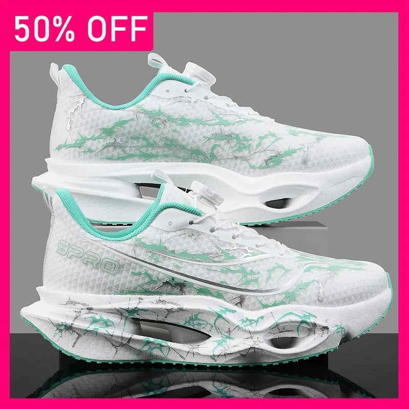 New Unisex Sports Shoes Rotating Buckle Outdoor Running Hollowed Out Soft Sole Anti Slip Rebound Professional Training Shoes