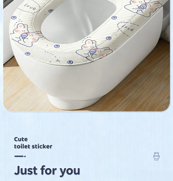 New Waterproof Thickened Household EVA Waterproof Toilet Seat Cover with Adhesive All Season Universal Disposable Toilet Seat