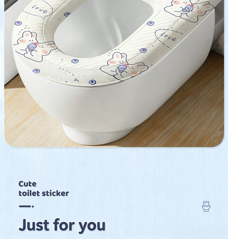 New Waterproof Thickened Household EVA Waterproof Toilet Seat Cover with Adhesive All Season Universal Disposable Toilet Seat