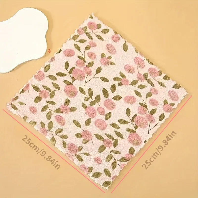 5/10pcs Coral Fleece Cleaning Towels,Super‑Absorbent Quick‑Dry,Reusable,Square Towels for Kitchen,Washing and Furniture Care