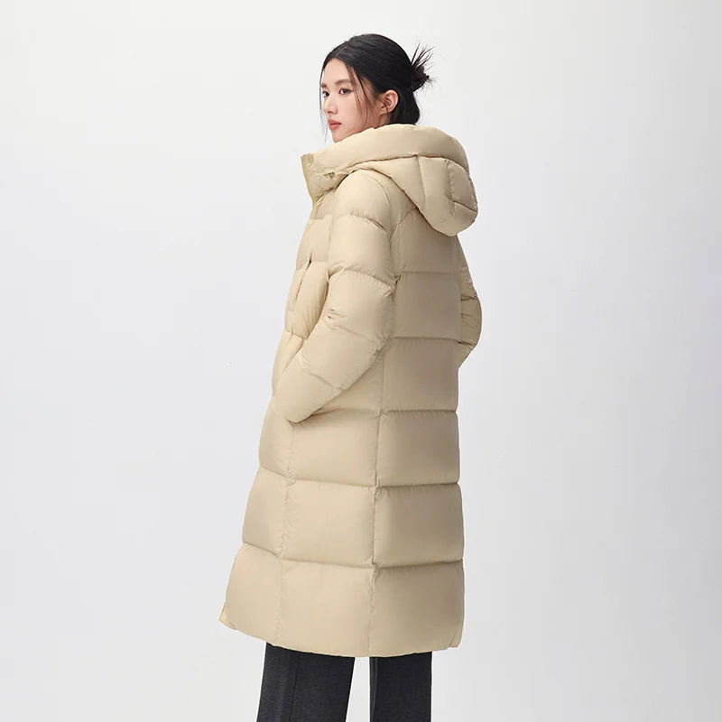 អាវក្រៅ Semir សម្រាប់នារី ប្រវែងវែង ធន់នឹងទឹក ឆ្នាំ២០២៦ ថ្មី ស្លៀកប្រចាំថ្ងៃ រដូវរងា ស្ទីលធម្មតា ទីក្រុង អាកាសធាតុត្រជាក់ ពាក់ជាស្រទាប់ៗ