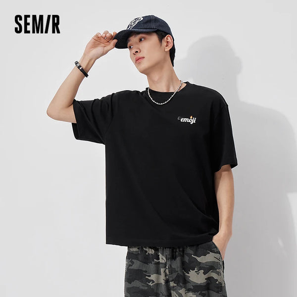 អាវយឺតបុរស Semir ដៃខ្លី កប្បាសបោះពុម្ពអក្សរ អាវប៉ាក់ រដូវក្តៅ ឆ្នាំ២០២៦ ធម្មតាសម្រាប់ទីក្រុង