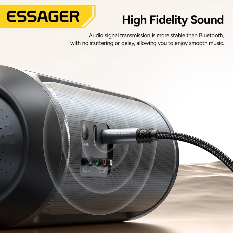 Essager 3.5mm Jack Extension Audio Cable 3.5mm Male to Male AUX Audio Cable for Samsung Xiaomi Car Headphone PC TV AUX Wire Cord