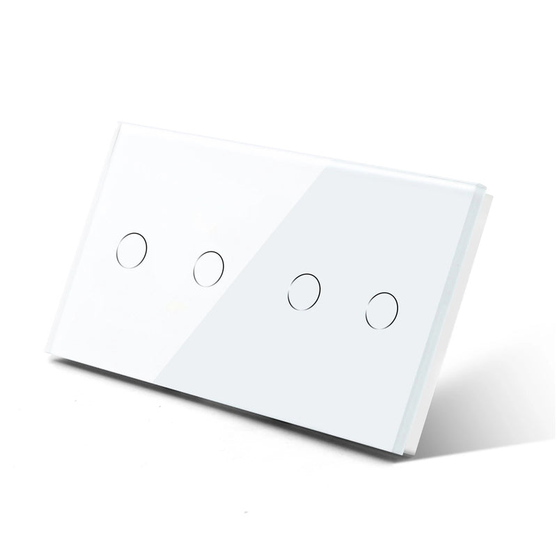 BSEED Touch Light Switches LED Backlight EU Wall Sockets Switches Glass Panel Max.Load 300W 1/2/3Gang 1Way LED Light Switches