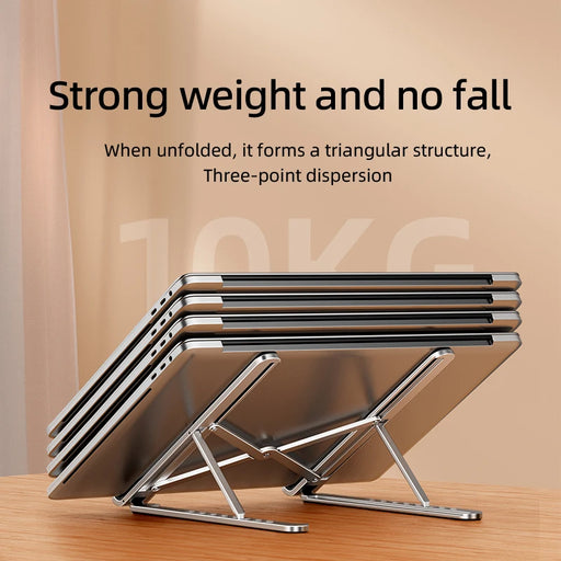 MC LS726 8-layer Adjustable Laptop Stand Portable Aluminum Alloy Laptop Holder Foldable Non-slip Tablet Laptop Notebook Stand
