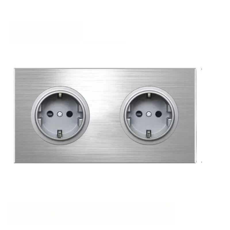 Europe UK FR Luxury LED Wall Light Switch Socket,1 2 3 4 gang 1 2way On/Off aluminum alloy Round Button household Switch panel