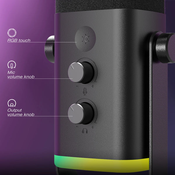 មីក្រូហ្វូនថាមវន្ត FIFINE USB/XLR ជាមួយប៊ូតុងបិទសំឡេងប៉ះ រន្ធដោតកាស ការគ្រប់គ្រង I/O សម្រាប់កុំព្យូទ័រ PS5/4 ឧបករណ៍លាយ មីក្រូហ្វូនលេងហ្គេម Ampligame AM8