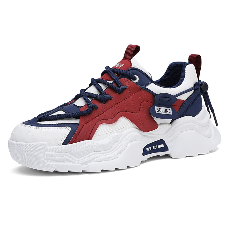 Mens Running Shoes 2026 New Classic Soft Leather Cosy Breathe Thick Sole Anti Slip Fashion Versatile Casual Commuting Sneakers