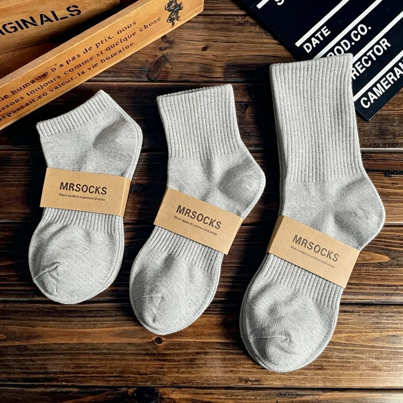 Unisex Pure Cotton Ankle Socks Black White Solid Color Spring Summer All‑Season Sports Short Socks For Men Women Couples Student
