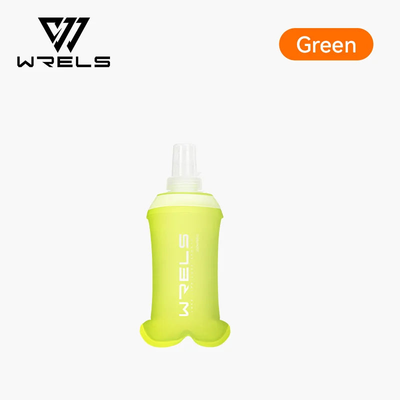 WRELS TPU Soft Folding Water Bottle BPA-Free Collapsible Flask Running Camping Hiking Travel Convenient Lightweight Water Bottle