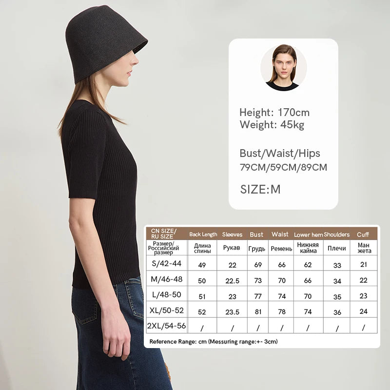 AMII Minimalism Office Lady 2026 Summer Sweater Women Half Sleeve O-Neck Solid Sweaters Fashion Slim Knitted Tees Tops 12552057