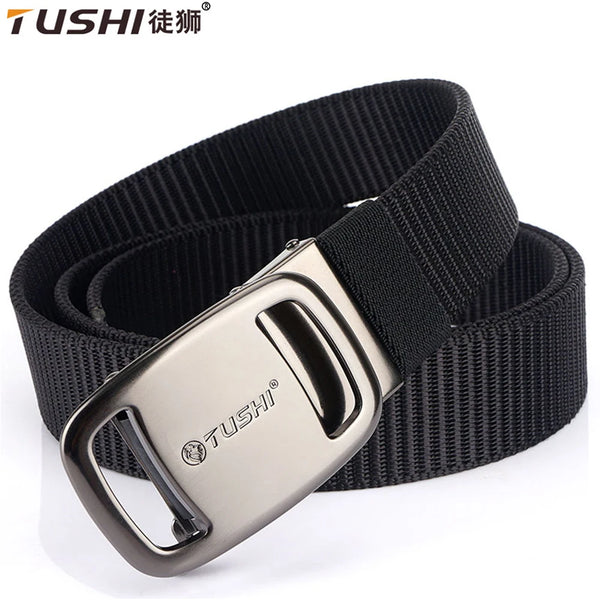 TUSHI New Tactical Belt Nylon Military Army Belt Outdoor Metal Buckle Police Heavy Duty Men's Training Hunting Belt